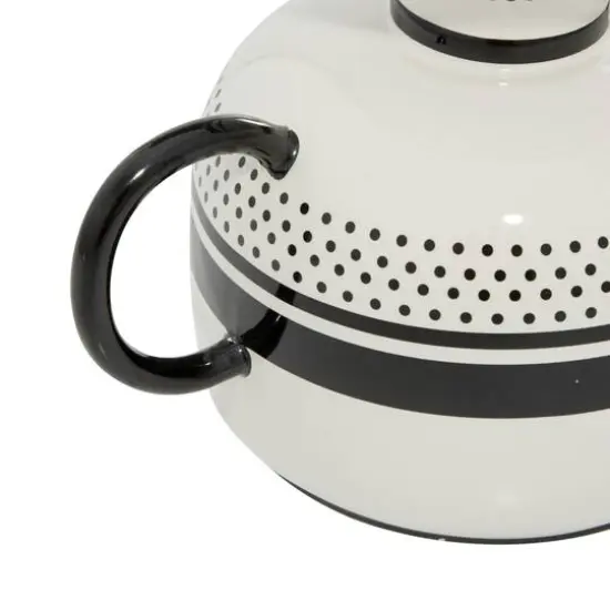 White Ceramic Eclectic Vase, 6" x 8" x 6" {5}