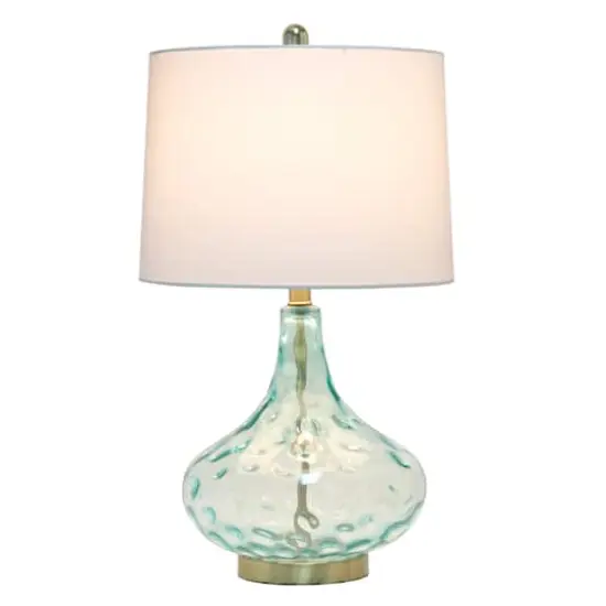 Lalia Home Classix 24" Blue Dimpled Colored Glass Table Lamp {11}