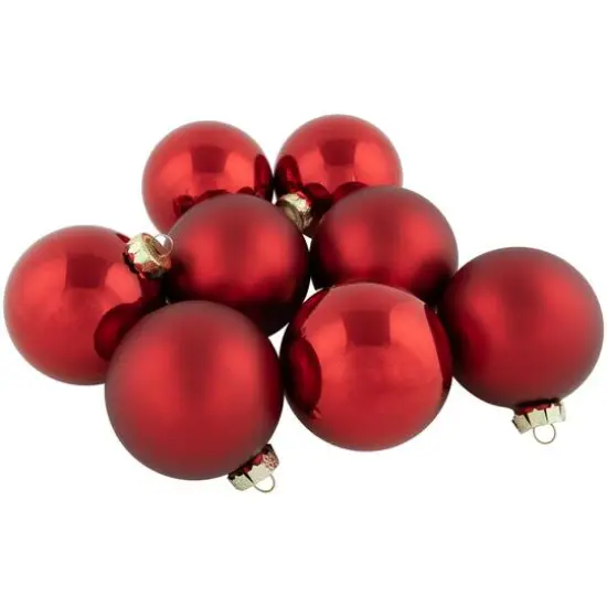 96ct. Shiny & Matte Red Glass Ball Ornaments {6}