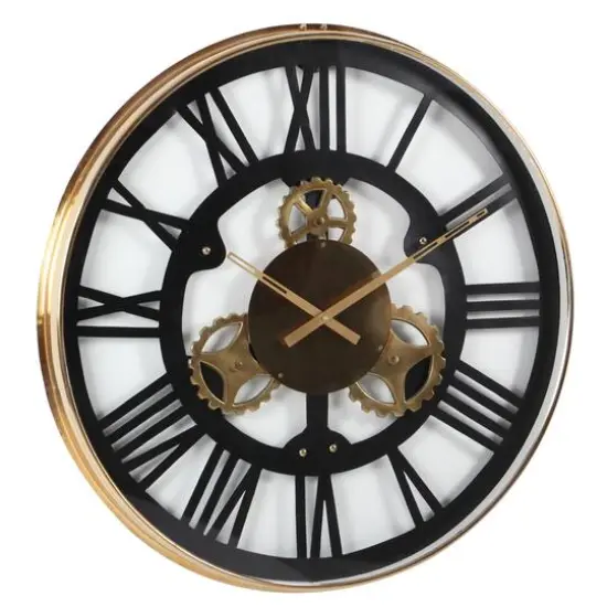 Black Industrial Stainless Steel Wall Clock {4}