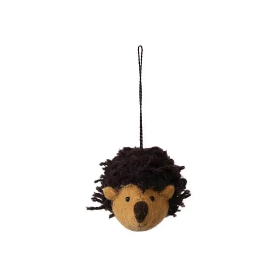 Hello Honey&reg; 3" Brown & Tan Handmade Wool Felt Hedgehog Ornament {3}