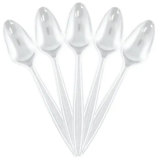 JAM Paper Premium Disposable Plastic Spoons, 48ct. Clear {1}