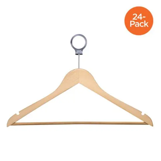 Honey Can Do Hotel Suit Maple Wood Hangers, 24ct. {1}