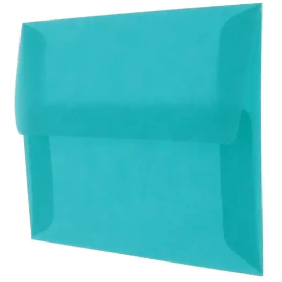 JAM Paper 4.75" x 6.5" Translucent Envelopes, 50ct. Aqua Blue {3}