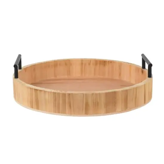 12" Round Wood Tray with Handles by Ashland&reg; {1}