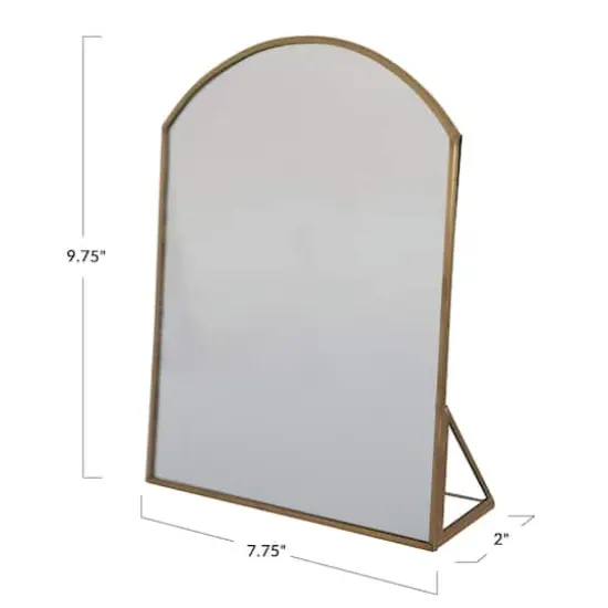 Hello Honey® 10'' Brass Finished Metal Framed Standing Mirror {5}