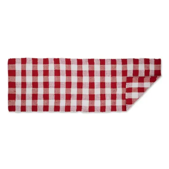 DII&reg; Buffalo Check Rag Rug, 2.25ft. x 6ft. Red {5}