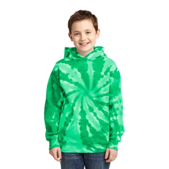Port & Company&reg; Youth Tie-Dye Pullover Hooded Sweatshirt Kelly {4}