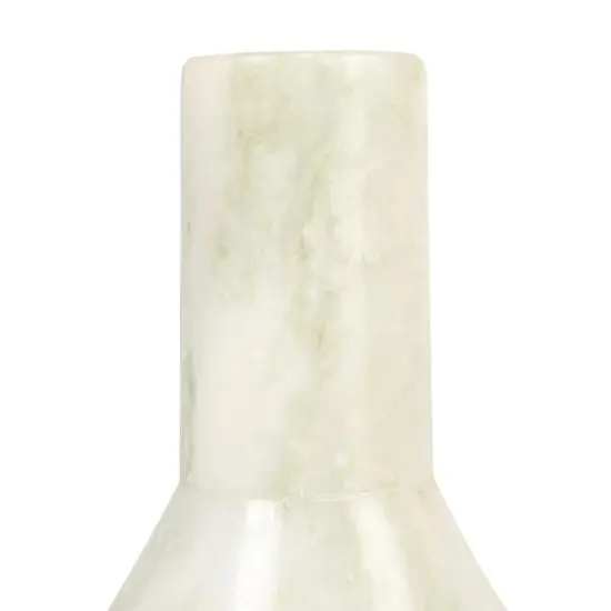 Hello Honey&reg; 4.5" White & Green Verdant Marble Taper Candle Holder {6}