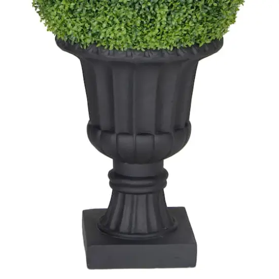 3ft. Single Ball Topiary Boxwood Artificial Tree in Decorative Urn {5}