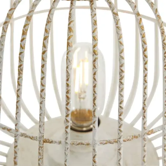 White Iron Modern Candle Holder Lantern, 12" x 10" x 10" {4}