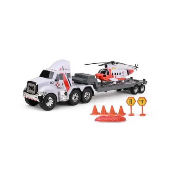 Funrise Mighty Fleet Titans Flatbed Truck with Helicopter {3}