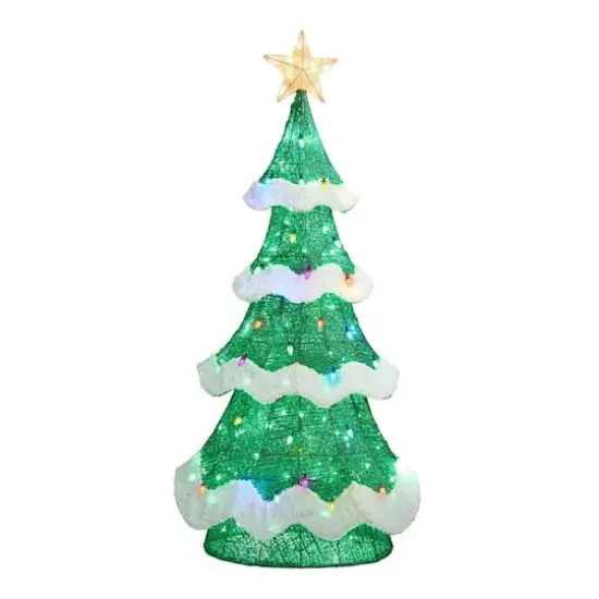 Glitzhome&reg; 74.5"H Lighted Christmas 3D Mesh Tree Outdoor Decor {1}