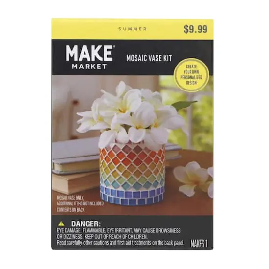 4" Pastel Rainbow Mosaic Vase Kit by Make Market&reg; {1}