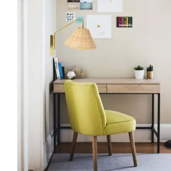 Hello Honey&reg; Rattan & Metal Wall Sconce Brushed Brass {4}