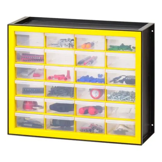 IRIS&reg; Yellow & Black 24-Drawer Parts Cabinet {10}