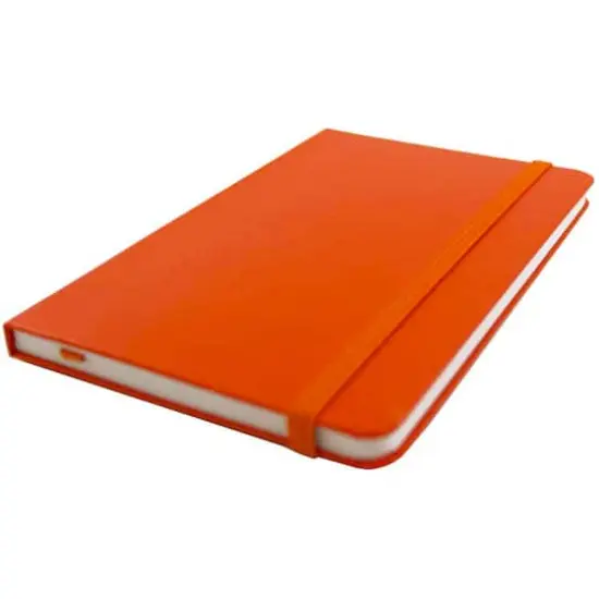 JAM Paper Travel Size Hardcover Notebook with Elastic Band Sunburst Orange {4}