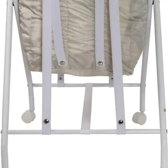 Honey Can Do White/Natural Single Bounce Back Hamper with Wheels and Lid {13}