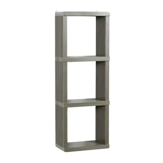 Gray Wood Contemporary Wall Shelf, 34" x 12" x 7" {1}