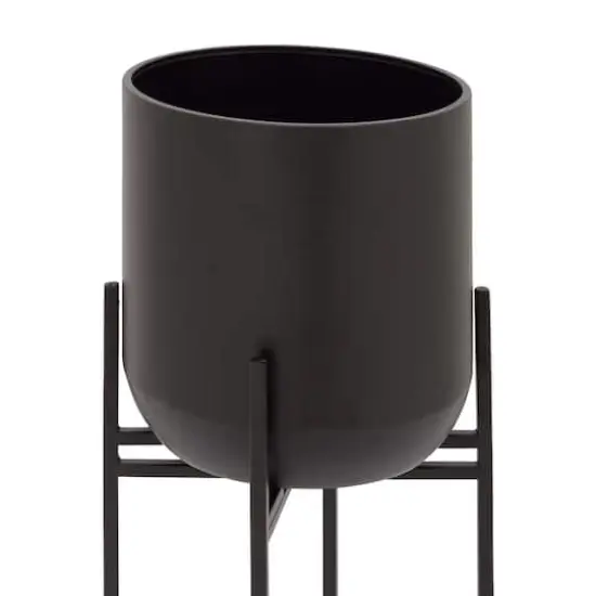 36" Black Metal Modern Planter {3}