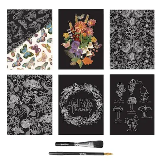 Brea Reese&trade; 9" x 12" Fall Icons Scratch Art Paper Pad {3}