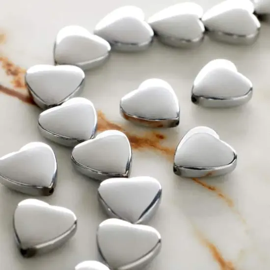 Silver Hematite Heart Beads, 10mm by Bead Landing&trade; {3}