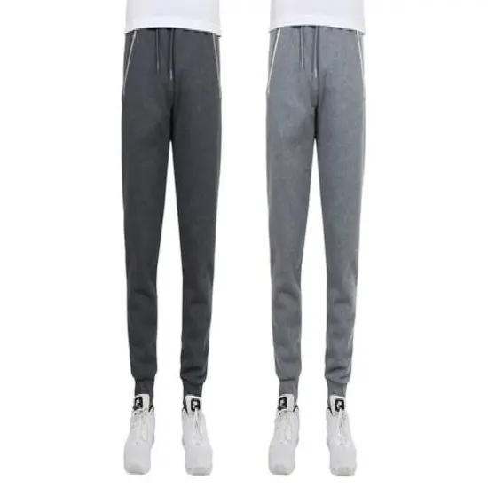 Galaxy by Harvic Men's Fleece-Lined Jogger Sweatpants With Zipper Pockets 2 Pack Charcoal and Gray {1}