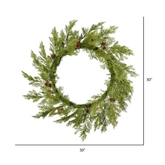 30" Cedar & Pinecone Wreath {3}