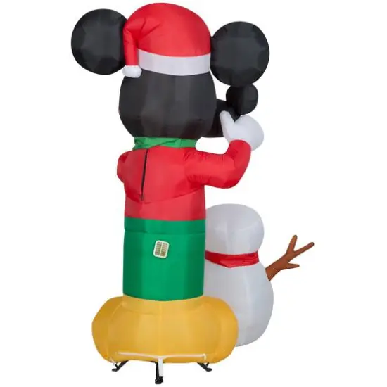 Airblown Disney Animated Mickey Putting Hat On Mickey Snowman {3}