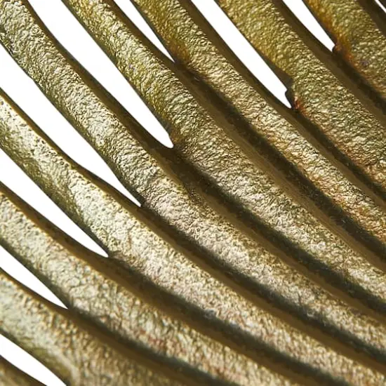 Hello Honey&reg; 13" Antique Gold Finish Decorative Aluminum Palm Frond Tray {4}