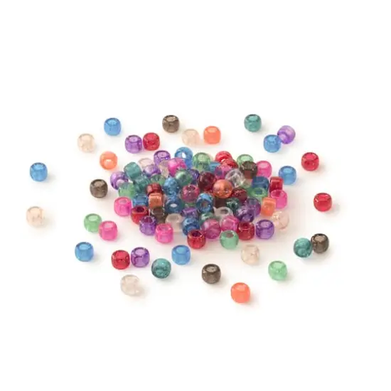 1lb. Multicolor Pony Beads by Creatology&trade;, 6mm x 9mm Glitter {1}