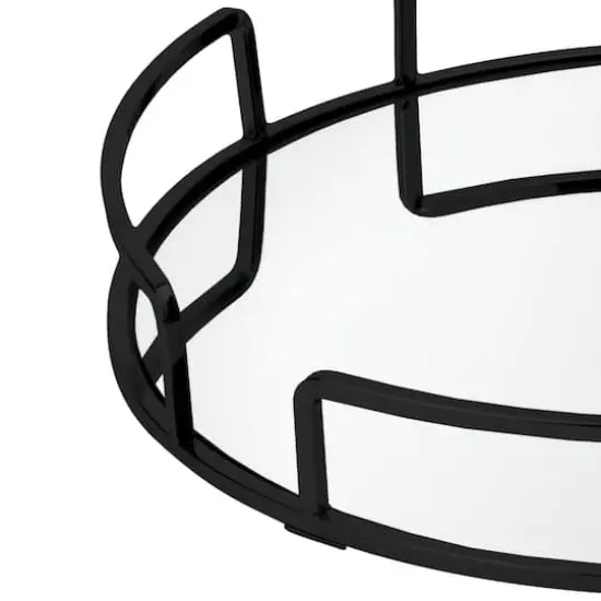 Home Details Matte Black Modern Round Design Mirror Vanity Tray {5}