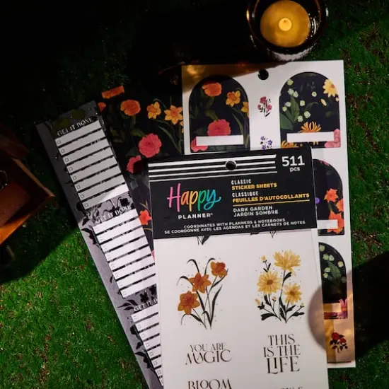The Classic Happy Planner&reg; Dark Garden Sticker Book {7}