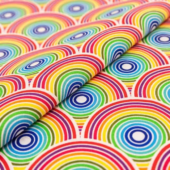 SINGER Rainbow Circles Cotton Fabric {3}