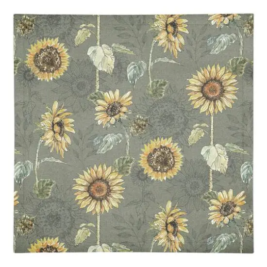 Sunflower Pattern Cotton Twill Napkin Green {1}