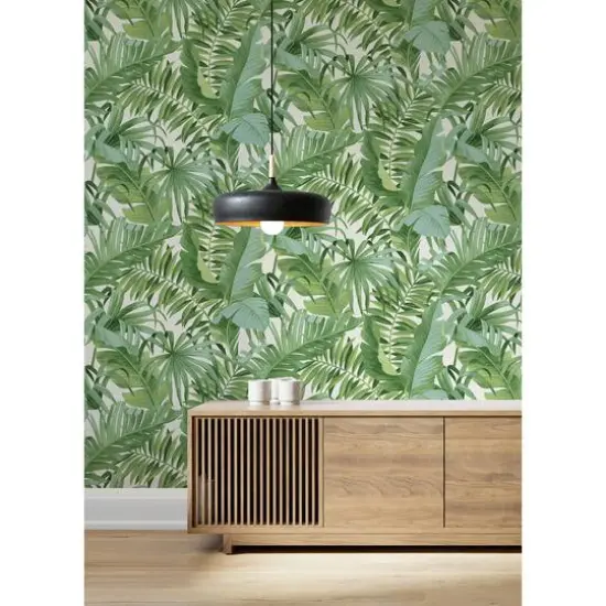 Katie Hunt Green Tropical Palm Leaf Wall Mural {8}