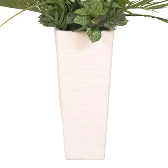 6ft. Artificial Fiddle Leaf Ficus Tree in White Decorative Pot {9}