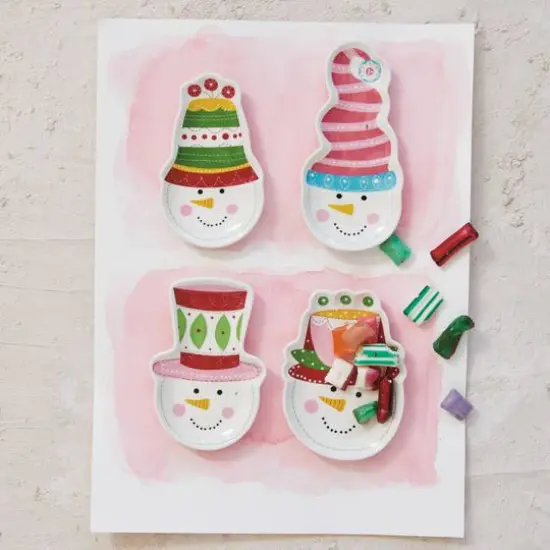Hello Honey&reg; Snowmen in Hats Stoneware Dish Set {3}
