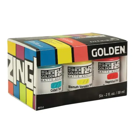 Golden&reg; SoFlat Matte Zing Colors Acrylic Paint Set {5}