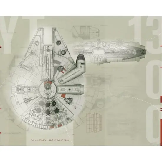 RoomMates Star Wars Millennium Falcon Prepasted Mural {1}