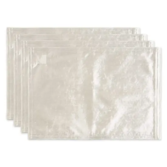 DII&reg; Velvet Placemats, 4ct. Cream {1}