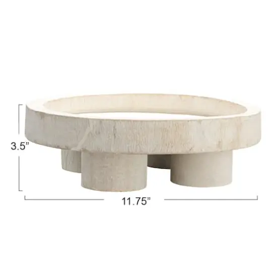 Hello Honey&reg; 12" Paulownia Wood Pedestal Tray {4}