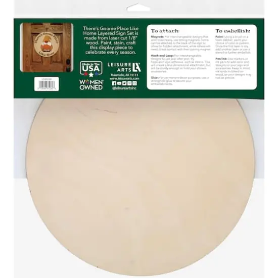 Leisure Arts® There's Gnome Place Like Home Seasonal Layered Wood Sign Kit {3}