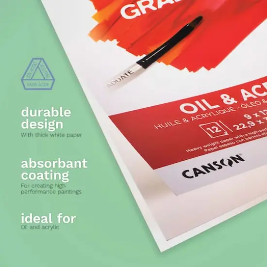 Canson&reg; Graduate Foldover Oil & Acrylic Pad, 9" x 12" {3}