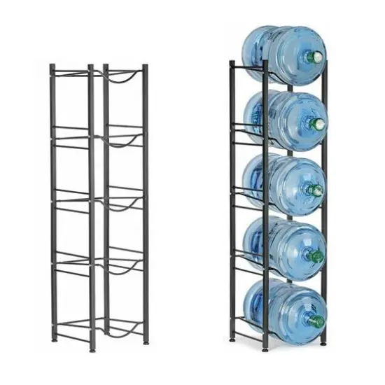 NEX&trade; 5-Tier 5-Gallon Water Bottle Storage Rack Black {6}