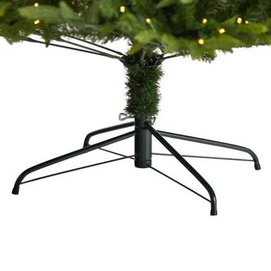 8ft. Pre-Lit Colorado Mountain Fir Natural Look Artificial Christmas Tree, White LED Lights {7}