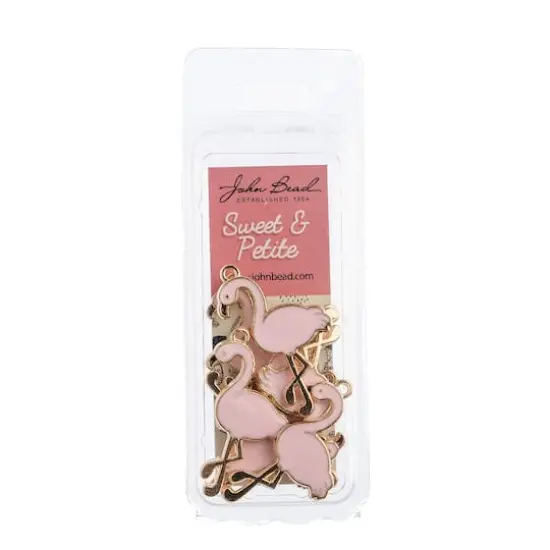 John Bead Sweet & Petite Light Pink Flamingo Charms, 8ct. {3}