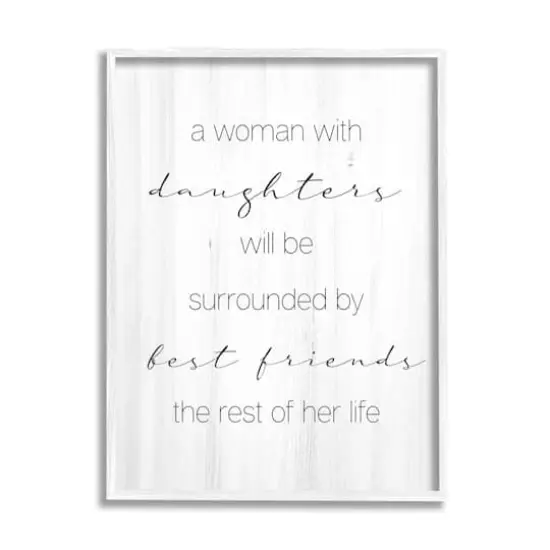 Stupell Industries Best Friend Daughters Birch Pattern Typography Phrase Framed Giclee Art White {1}