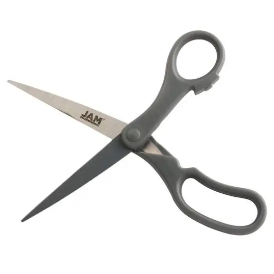 JAM Paper 8" Ergonomic Multi-Purpose Precision Scissors Gray {4}