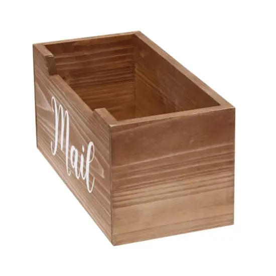 Elegant Designs Decorative Script Word Mail Organizer Box Natural Wood {10}